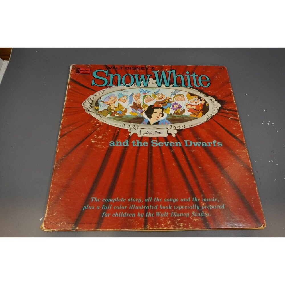 1962 Disneyland Records SNOW WHITE & 7 DWARFS LP Album with Story Book #ST-3906